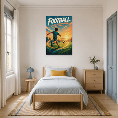 Affiche Football – Joue Avec Passion dans une chambre - Art Virtuoso