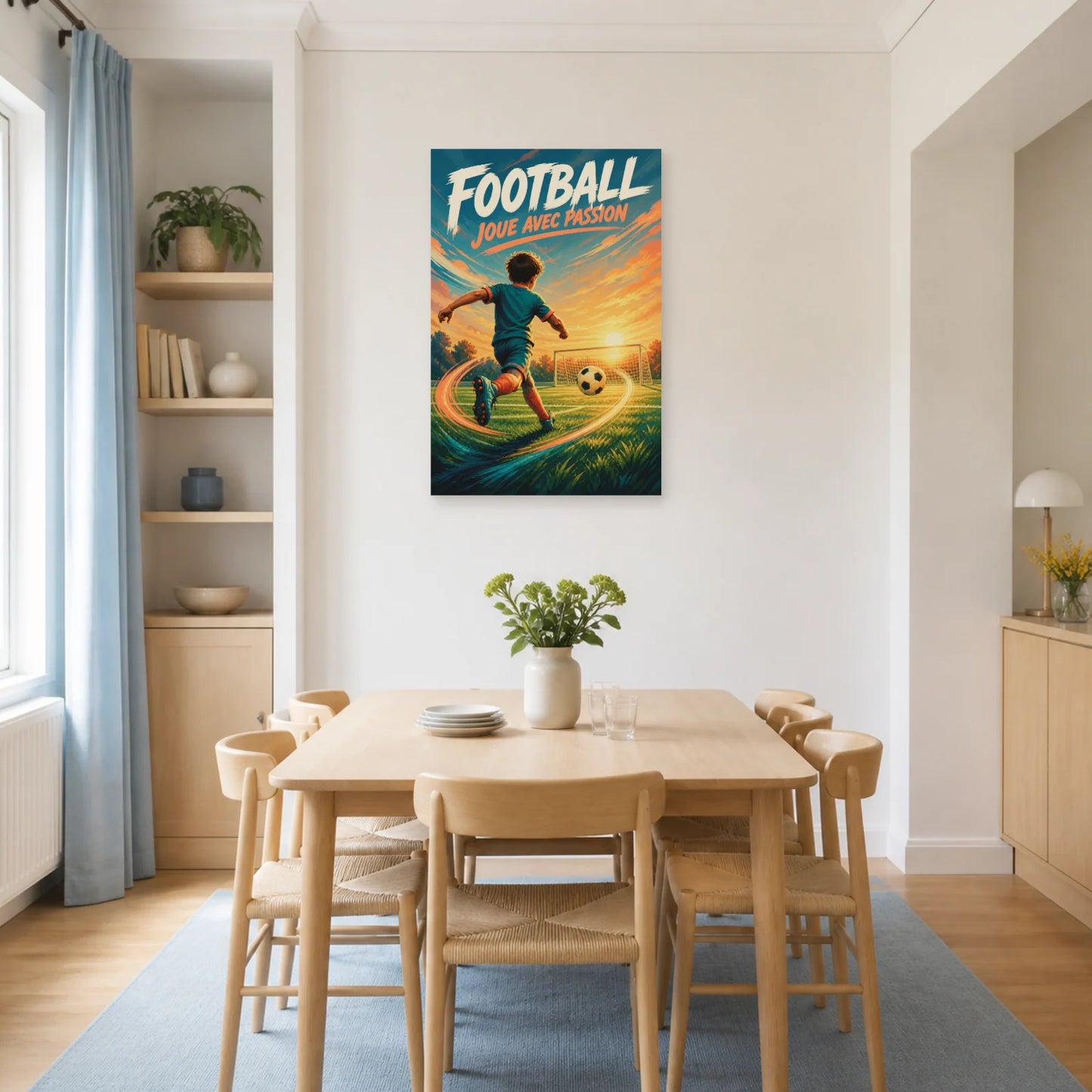 Affiche Football – Joue Avec Passion dans une salle à manger - Art Virtuoso
