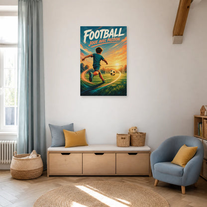 Affiche Football – Joue Avec Passion dans un salon - Art Virtuoso