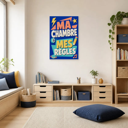 Affiche Ma Chambre – Mes Règles dans un salon - Art Virtuoso