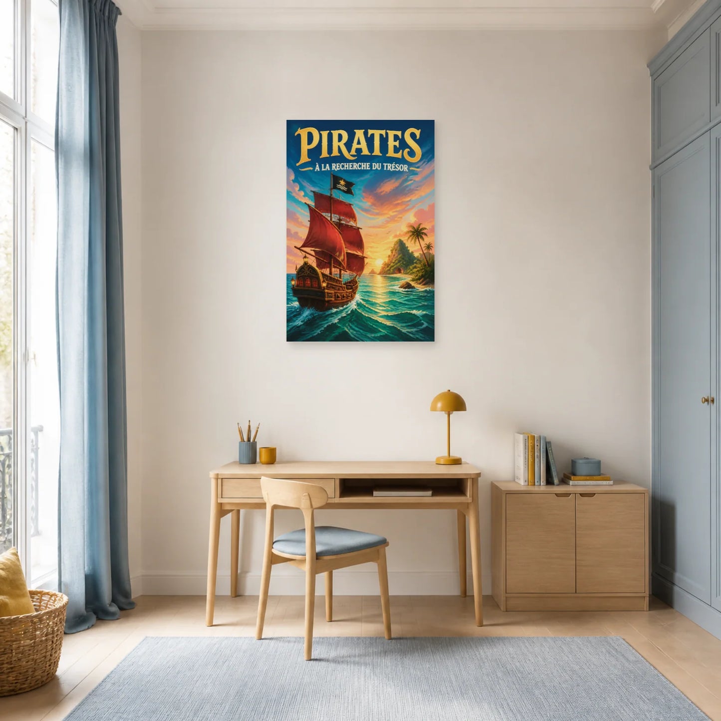 Affiche Pirates – À la Recherche du Trésor dans un bureau - Art Virtuoso