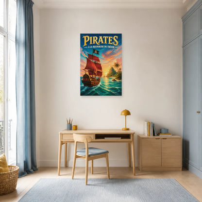 Affiche Pirates – À la Recherche du Trésor dans un bureau - Art Virtuoso