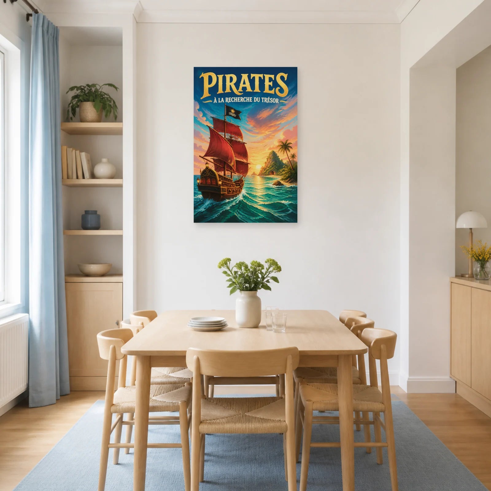 Affiche Pirates – À la Recherche du Trésor dans une salle à manger - Art Virtuoso