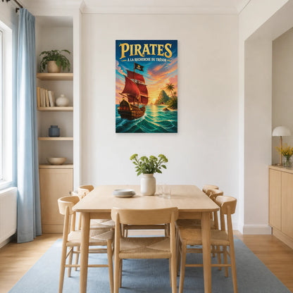 Affiche Pirates – À la Recherche du Trésor dans une salle à manger - Art Virtuoso