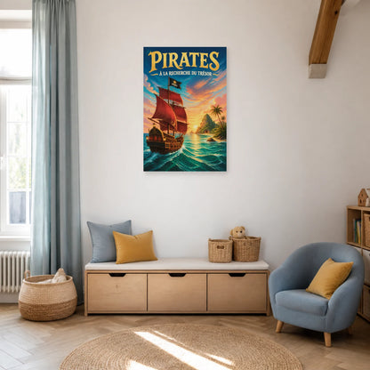 Affiche Pirates – À la Recherche du Trésor dans un salon - Art Virtuoso