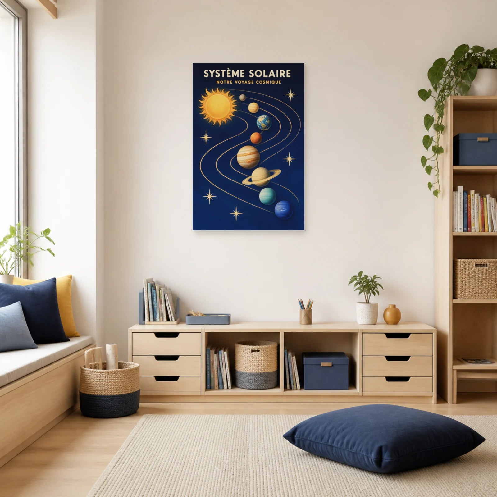 Affiche Système Solaire – Notre Voyage Cosmique dans un salon - Art Virtuoso
