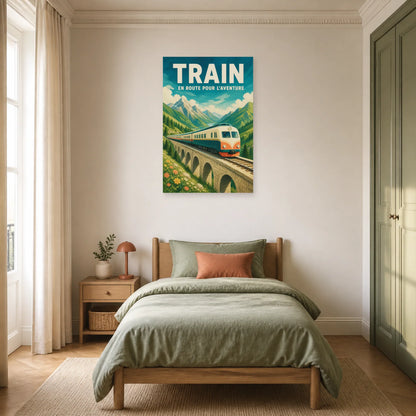 Affiche Train – En Route Pour l'Aventure dans une chambre - Art Virtuoso