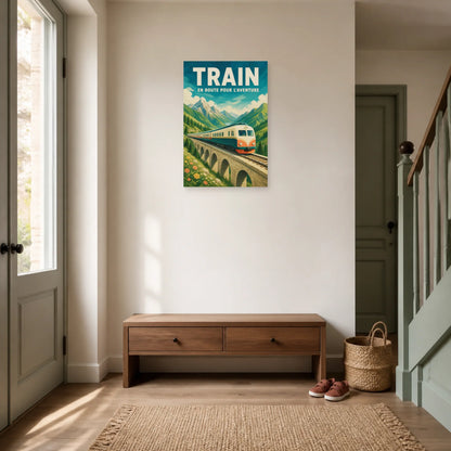 Affiche Train – En Route Pour l'Aventure dans une entrée ou un couloir - Art Virtuoso