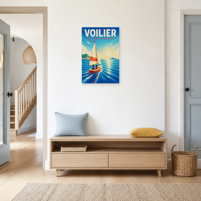 Affiche Voilier – Cap sur l'Horizon dans une entrée ou un couloir - Art Virtuoso