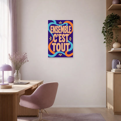 Affiche Ensemble c’est tout – Rubans liés dans un bureau - Art Virtuoso