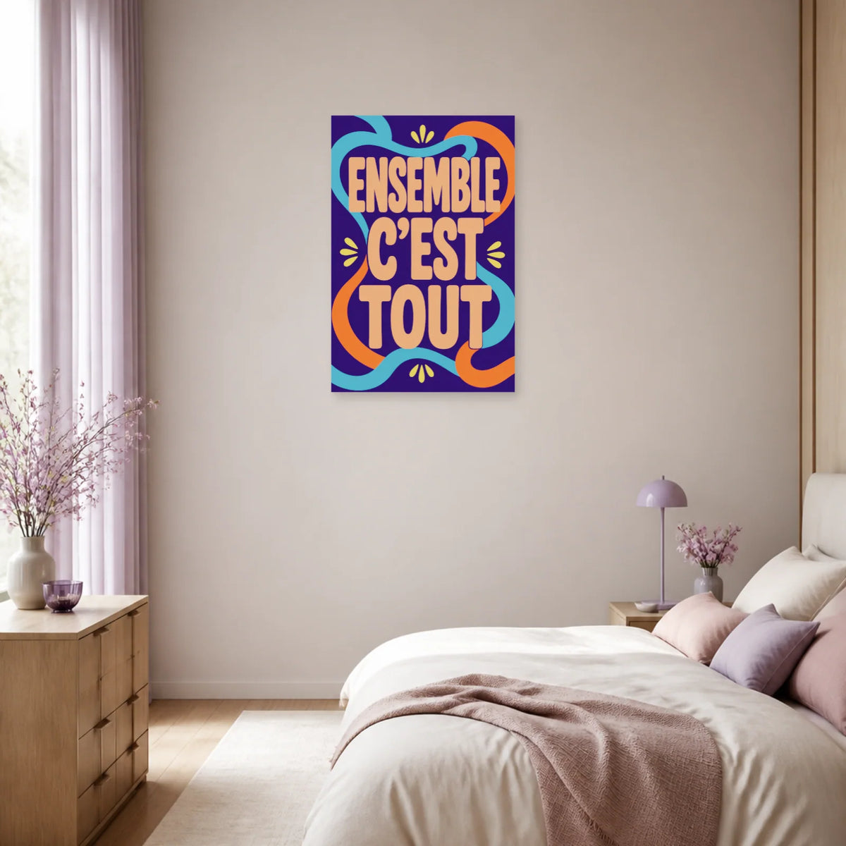 Affiche Ensemble c’est tout – Rubans liés dans une chambre - Art Virtuoso