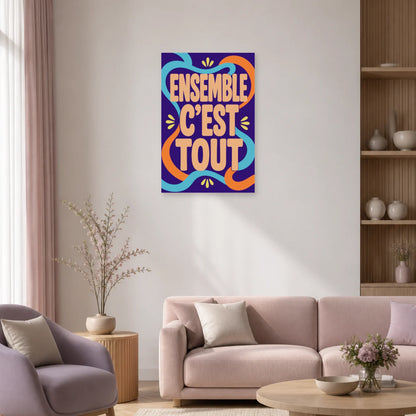 Affiche Ensemble c’est tout – Rubans liés dans un salon - Art Virtuoso