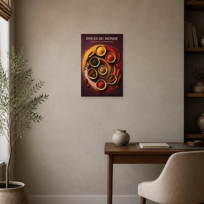 Affiche Épices du Monde – Couleurs & Parfums dans un bureau - Art Virtuoso