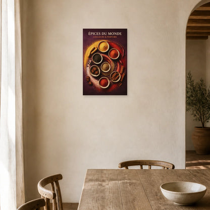 Affiche Épices du Monde – Couleurs & Parfums dans une salle à manger - Art Virtuoso