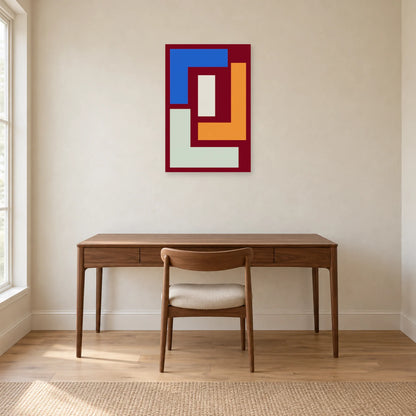 Affiche Equerres - Emboitements dans un bureau - Art Virtuoso