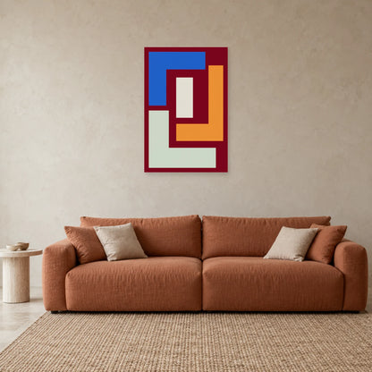 Affiche Equerres - Emboitements dans un salon - Art Virtuoso