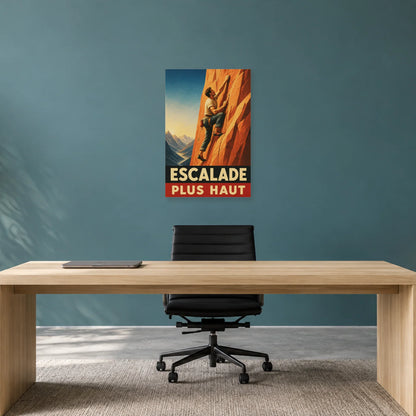 Affiche Escalade – Plus haut dans un bureau - Art Virtuoso