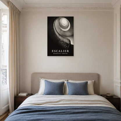 Affiche Escalier – Géométrie Urbaine dans une chambre - Art Virtuoso