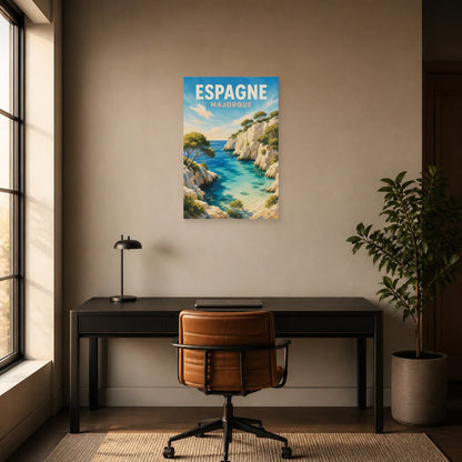Affiche Espagne – Majorque dans un bureau - Art Virtuoso