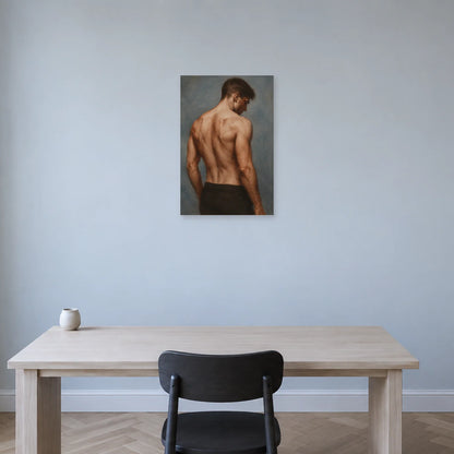 Affiche Étude masculine, force tranquille dans un bureau - Art Virtuoso