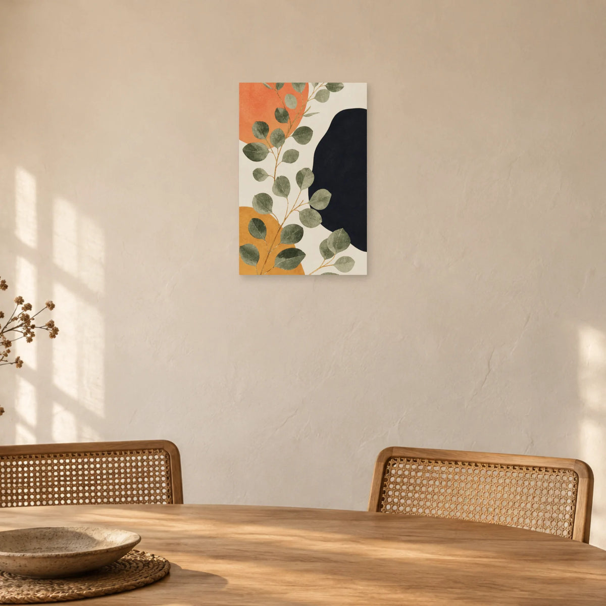 Affiche Eucalyptus bohème graphique dans une salle à manger - Art Virtuoso