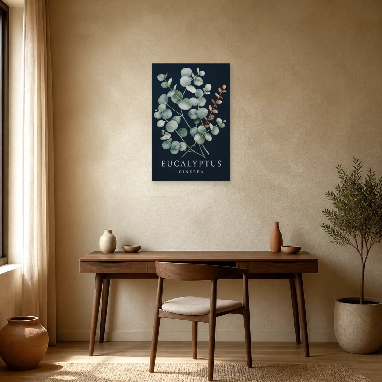 Affiche Eucalyptus – Cinerea dans un bureau - Art Virtuoso