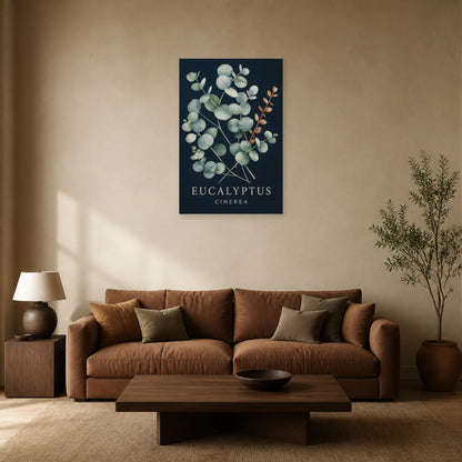 Affiche Eucalyptus – Cinerea dans un salon - Art Virtuoso