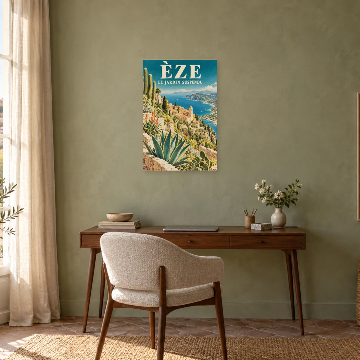 Affiche Èze - Le jardin suspendu dans un bureau - Art Virtuoso