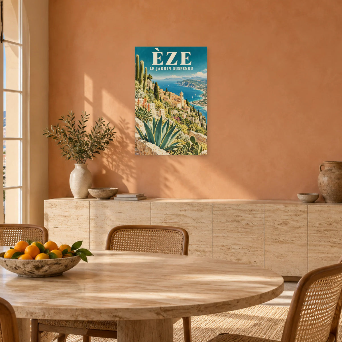 Affiche Èze - Le jardin suspendu dans une salle à manger - Art Virtuoso