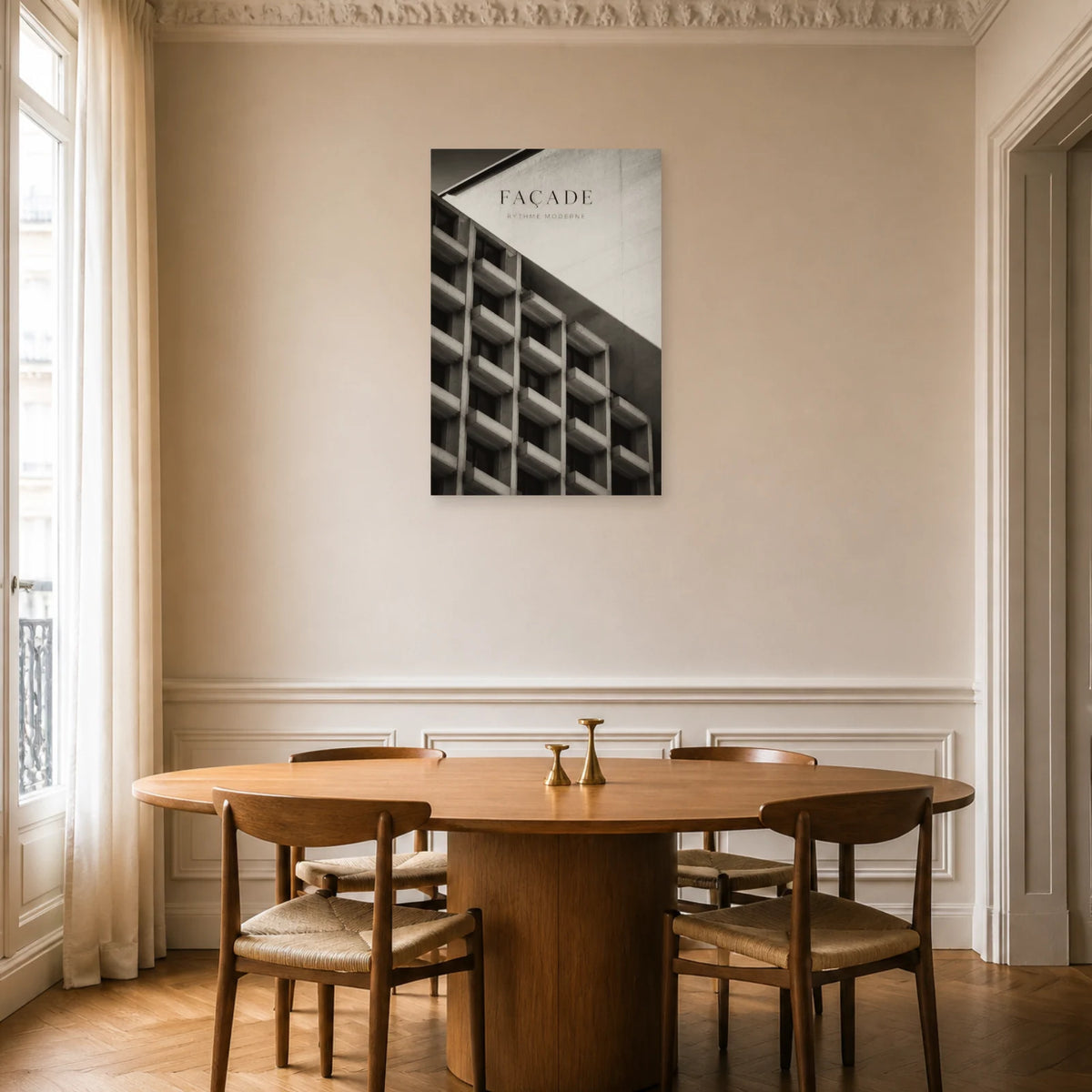 Affiche Façade – Rythme Moderne dans une salle à manger - Art Virtuoso