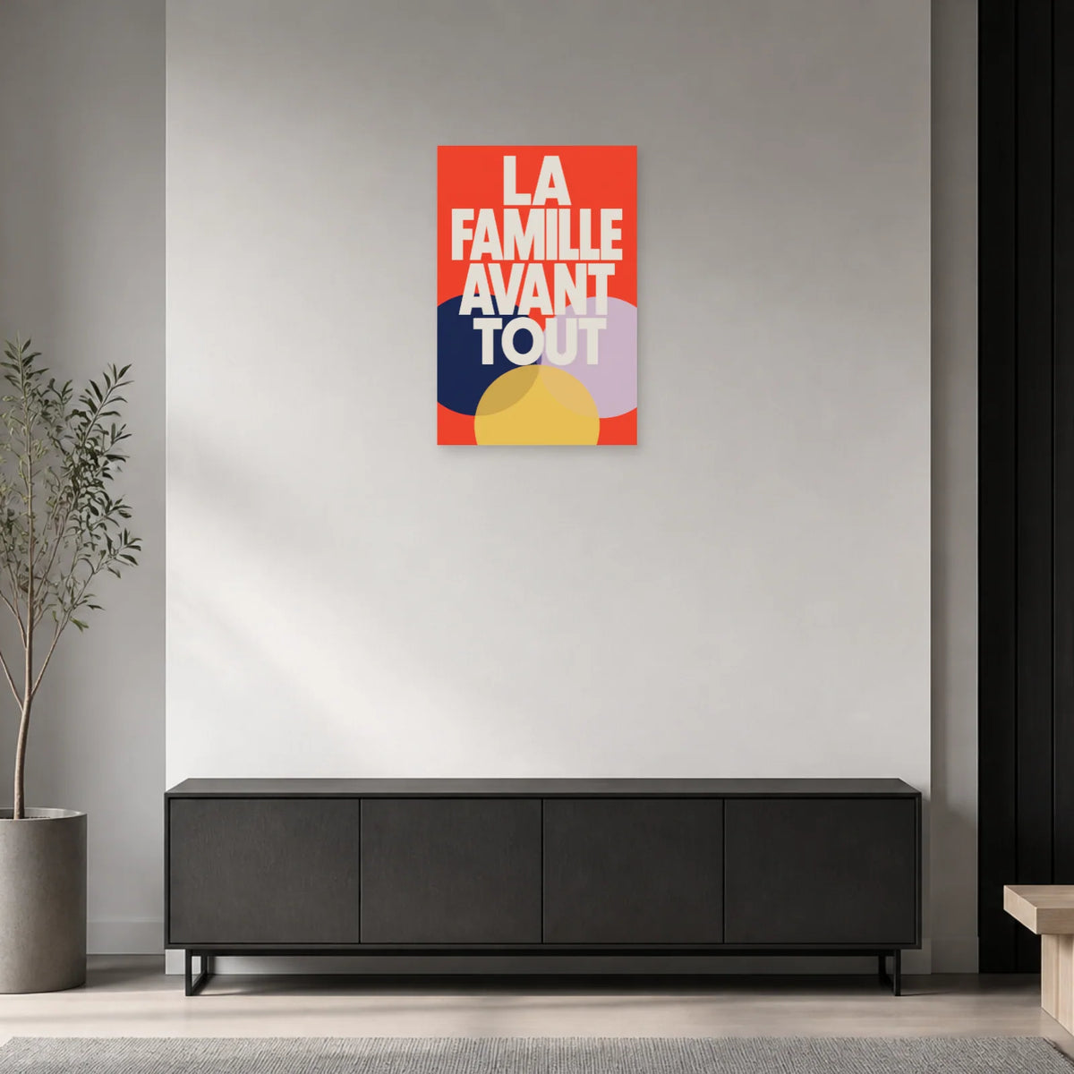 Affiche La famille avant tout – Cercles unis dans une entrée ou un couloir - Art Virtuoso