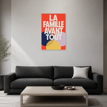 Affiche La famille avant tout – Cercles unis dans un salon - Art Virtuoso