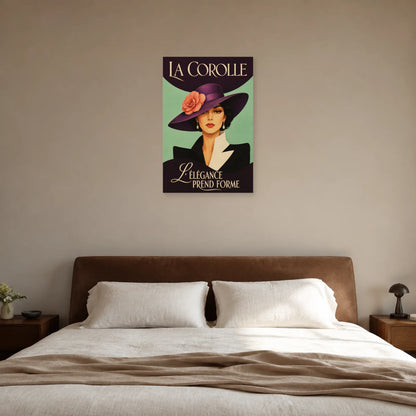 Affiche Femme au chapeau, la corolle dans une chambre - Art Virtuoso