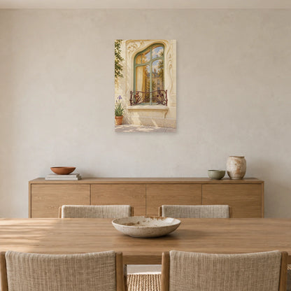 Affiche fenêtre Art nouveau et ferronnerie dans une salle à manger - Art Virtuoso