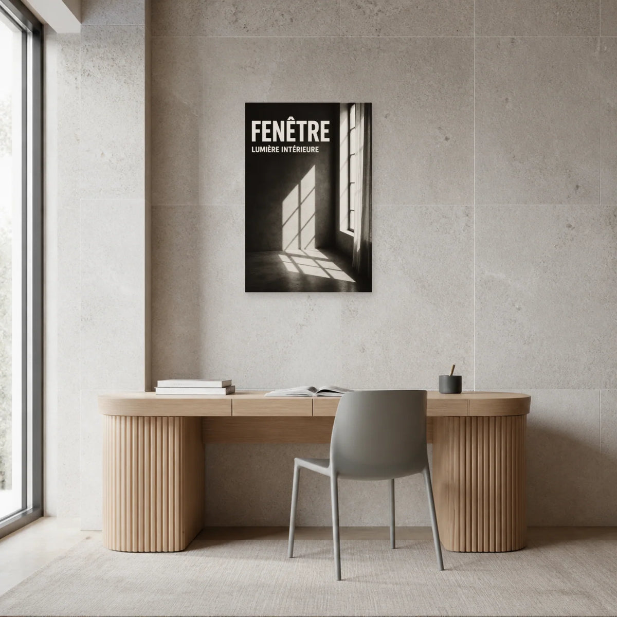 Affiche Fenêtre – Lumière Intérieure dans un bureau - Art Virtuoso