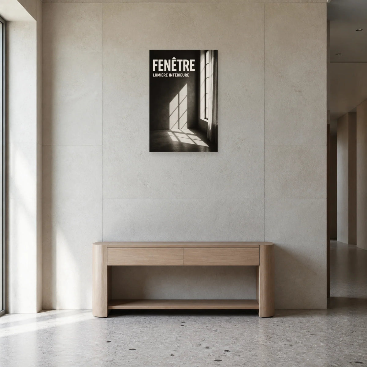 Affiche Fenêtre – Lumière Intérieure dans une entrée ou un couloir - Art Virtuoso