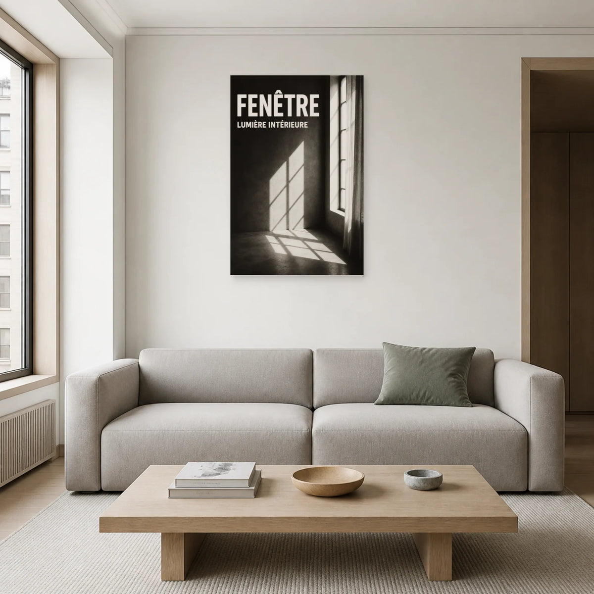 Affiche Fenêtre – Lumière Intérieure dans un salon - Art Virtuoso