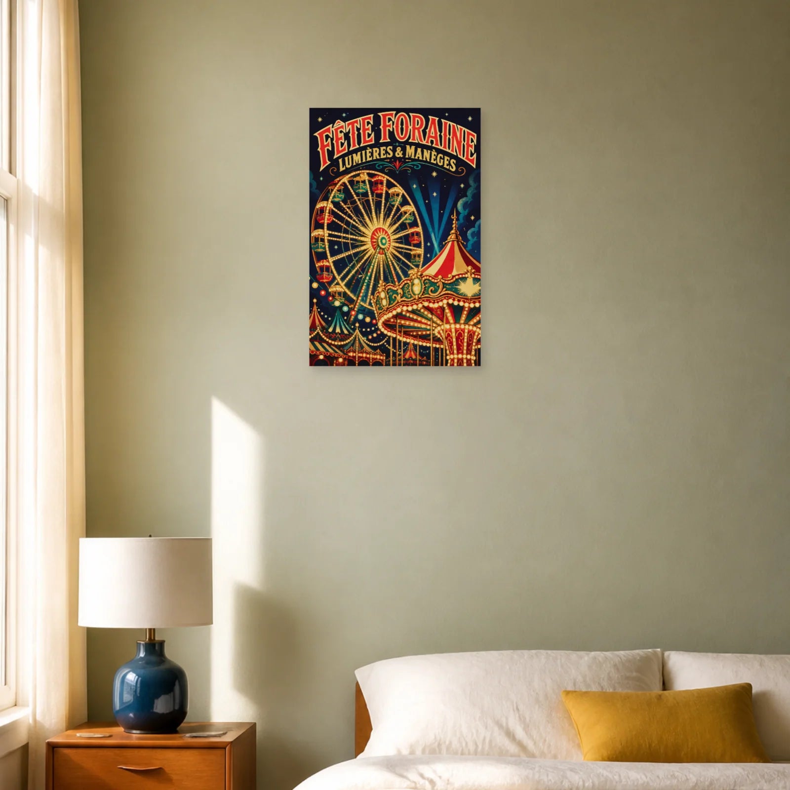 Affiche Fête Foraine – Lumières & Manèges dans une chambre - Art Virtuoso