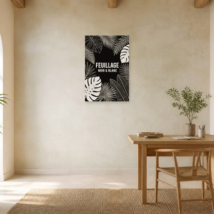 Affiche Feuillage – Noir et blanc dans un bureau - Art Virtuoso