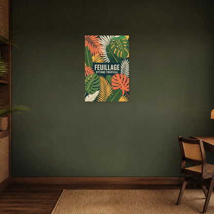 Affiche Feuillage – Rythme tropical dans un bureau - Art Virtuoso