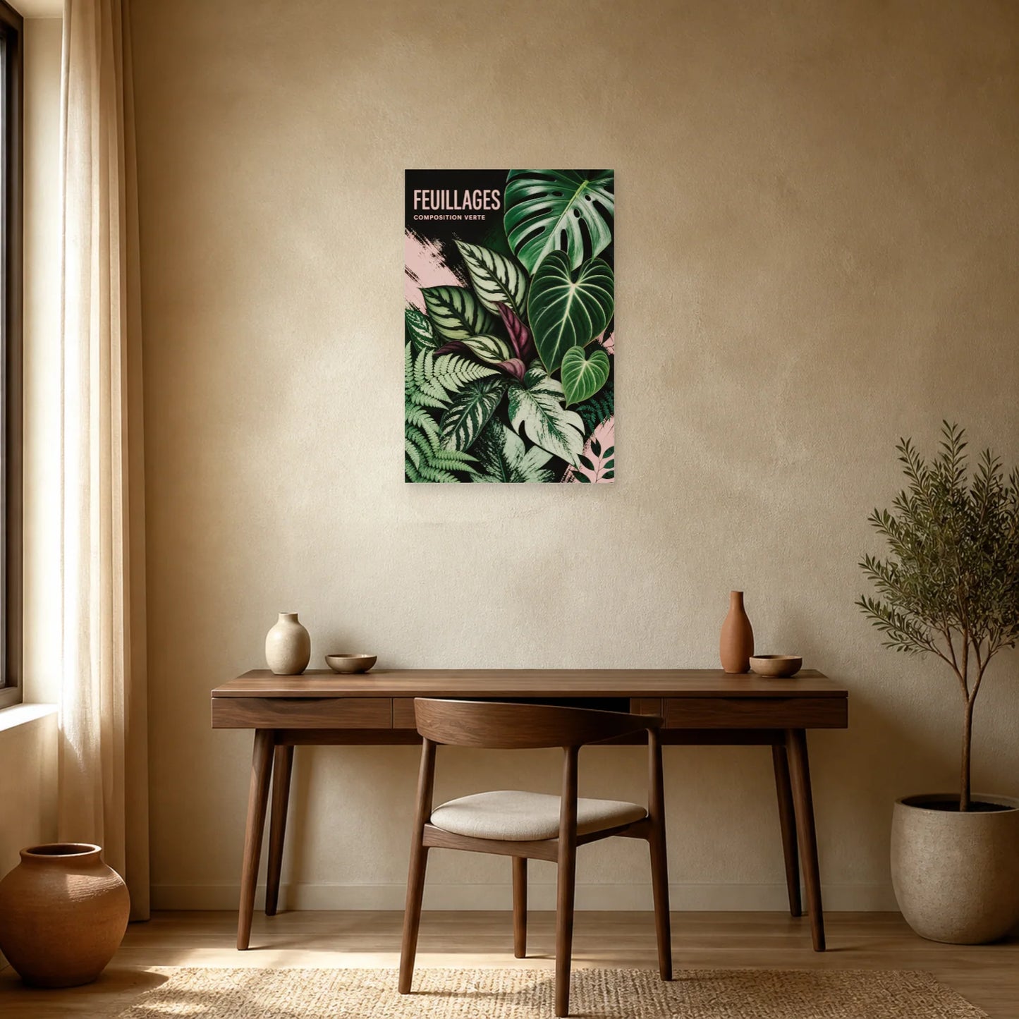 Affiche Feuillages – Composition Verte dans un bureau - Art Virtuoso