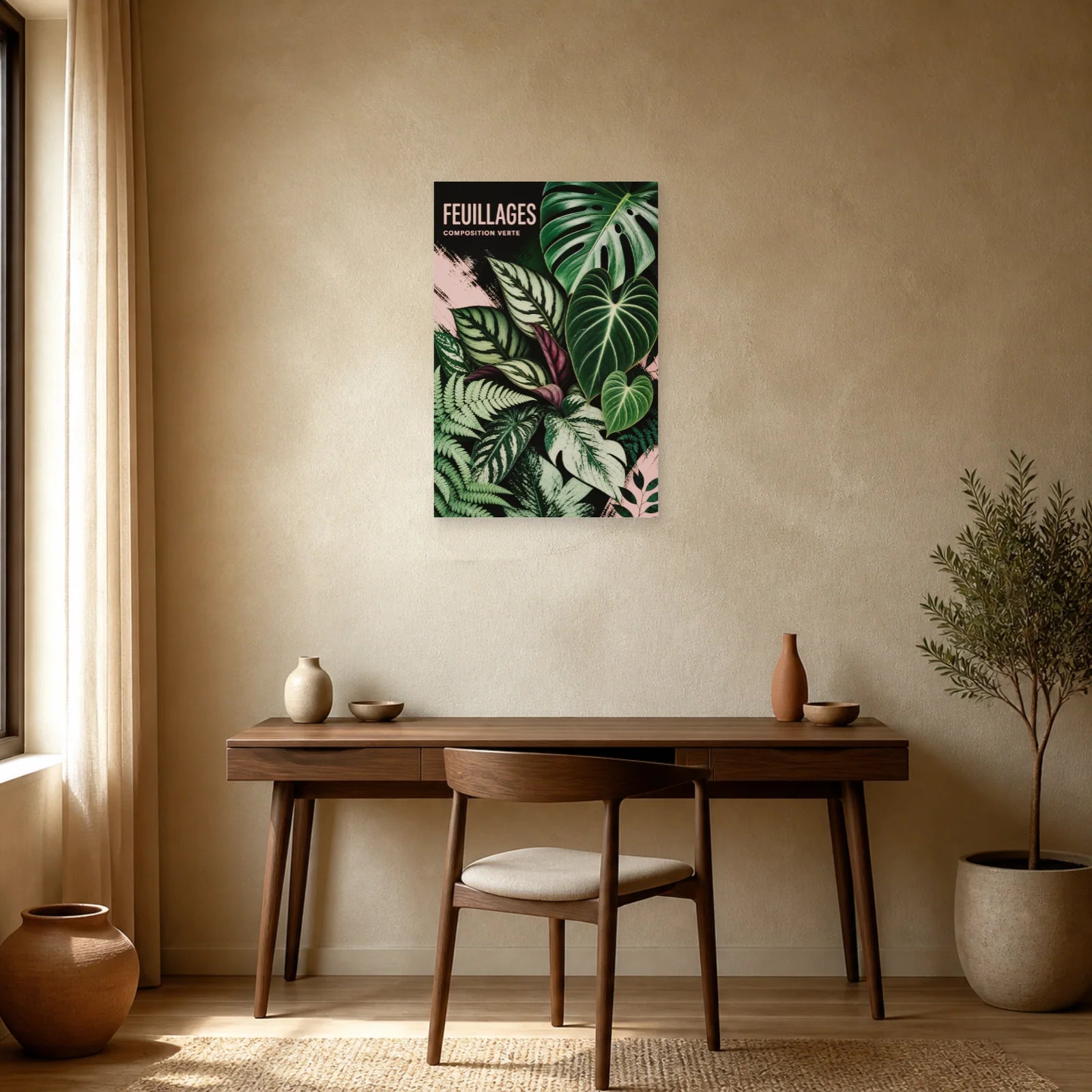 Affiche Feuillages – Composition Verte dans un bureau - Art Virtuoso