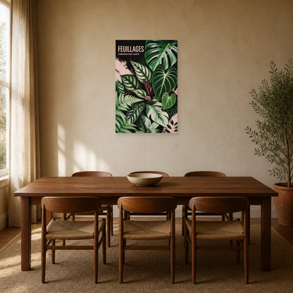 Affiche Feuillages – Composition Verte dans une salle à manger - Art Virtuoso
