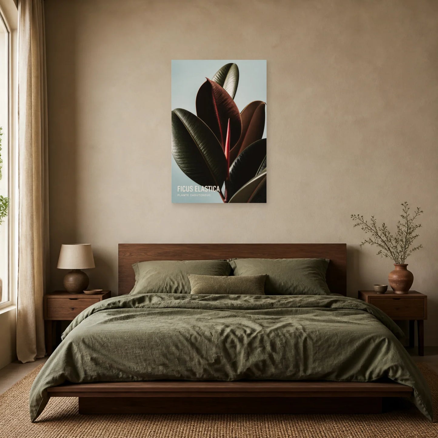 Affiche Ficus Elastica – Plante Caoutchouc dans une chambre - Art Virtuoso