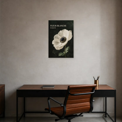 Affiche Fleur Blanche – Pureté dans un bureau - Art Virtuoso