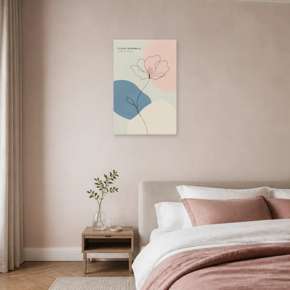 Affiche Fleur Minimale – Ligne & Silence dans une chambre - Art Virtuoso