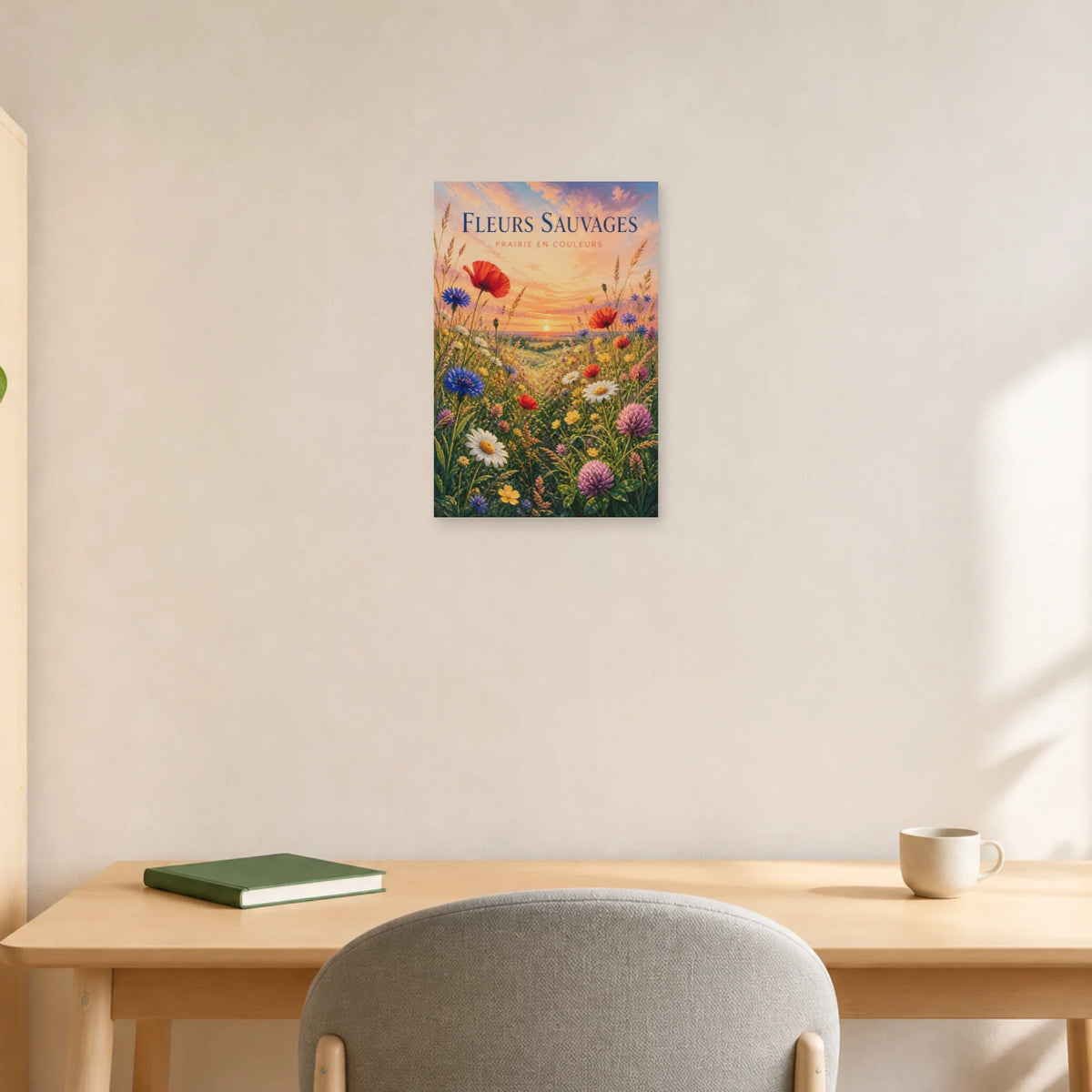 Affiche Fleurs Sauvages – Prairie en Couleurs dans un bureau - Art Virtuoso