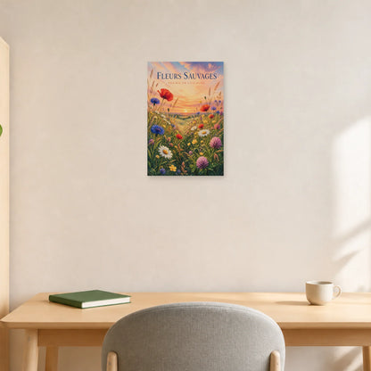 Affiche Fleurs Sauvages – Prairie en Couleurs dans un bureau - Art Virtuoso