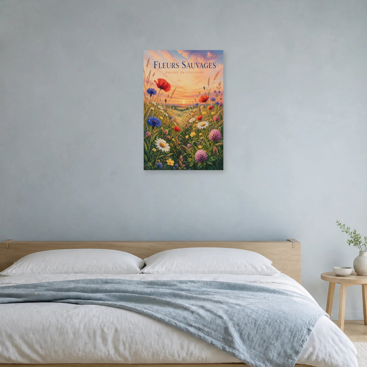 Affiche Fleurs Sauvages – Prairie en Couleurs dans une chambre - Art Virtuoso