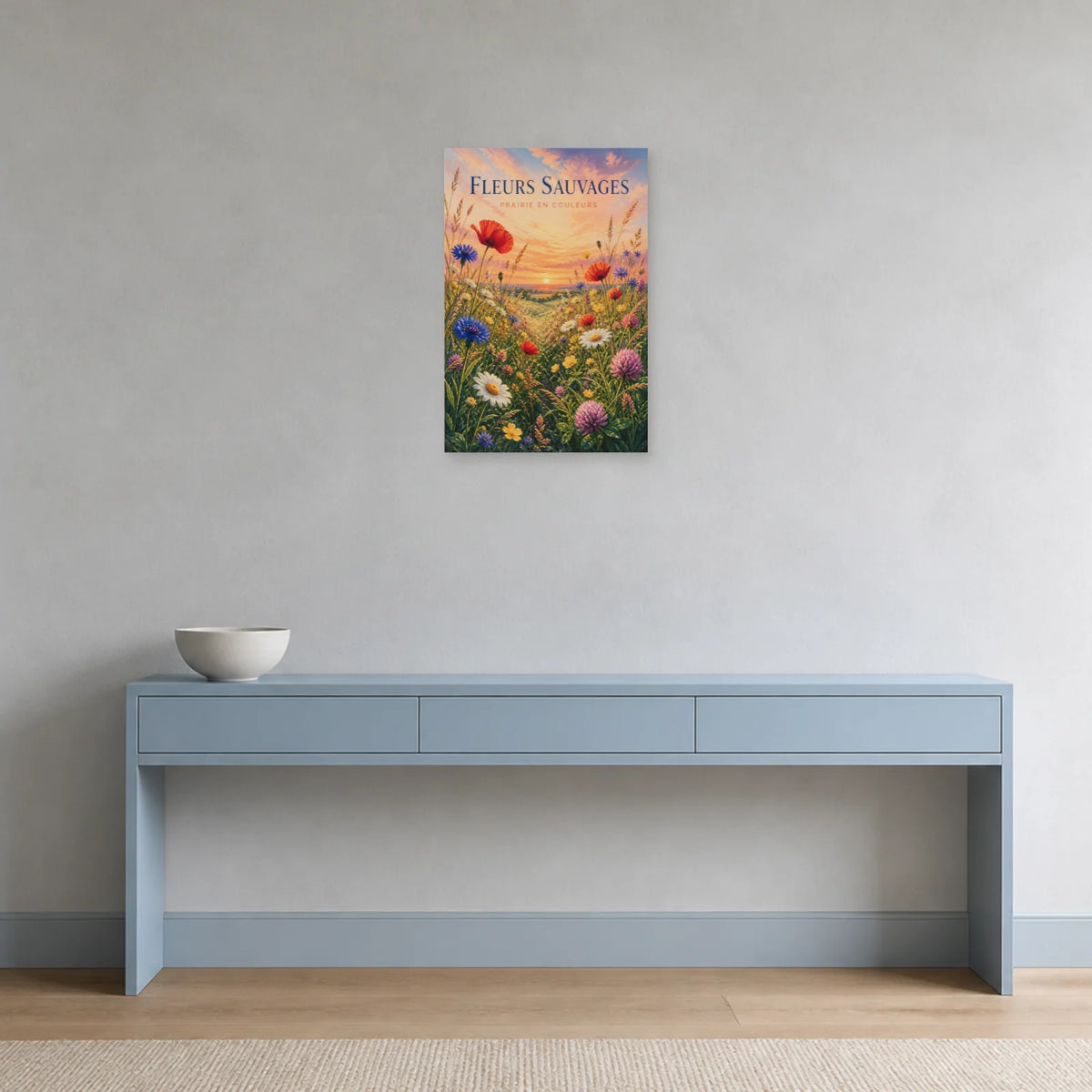 Affiche Fleurs Sauvages – Prairie en Couleurs dans une entrée ou un couloir - Art Virtuoso